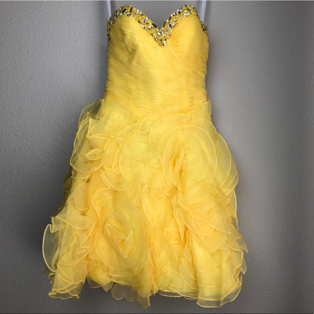 Yellow Corset Dress in Size 4 - NWT